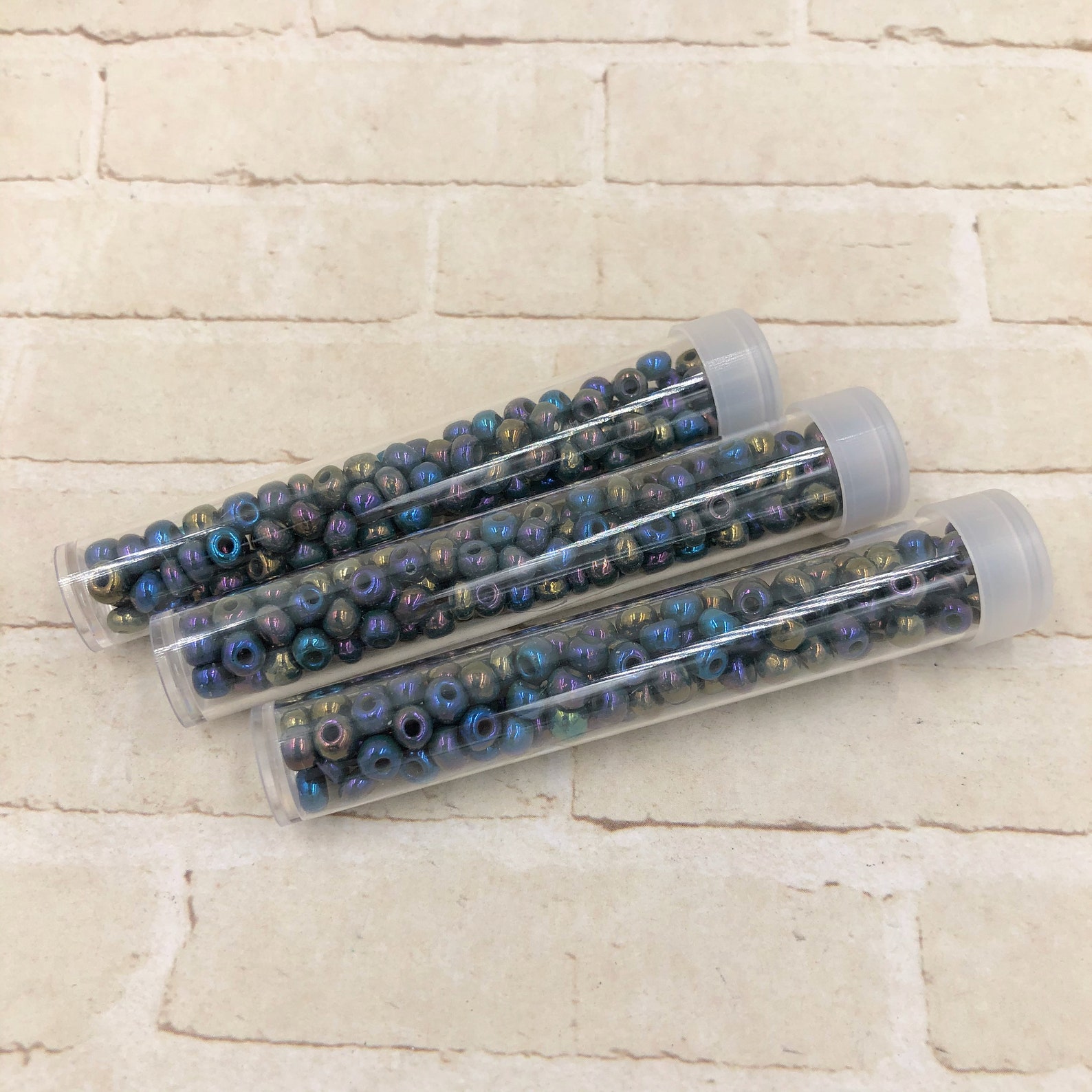 Blue Seed Bead Tube Opaque Czech Glass Bead Size 6 - Etsy Denmark