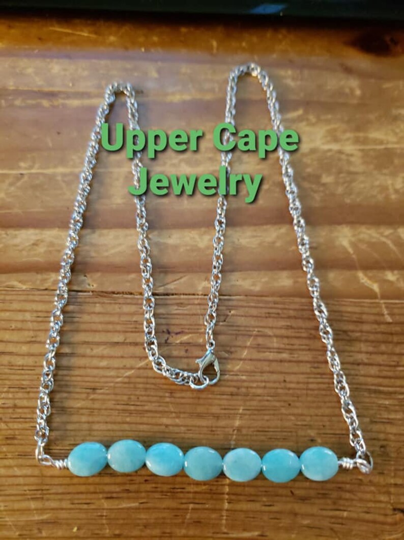 Amazonite bar necklace