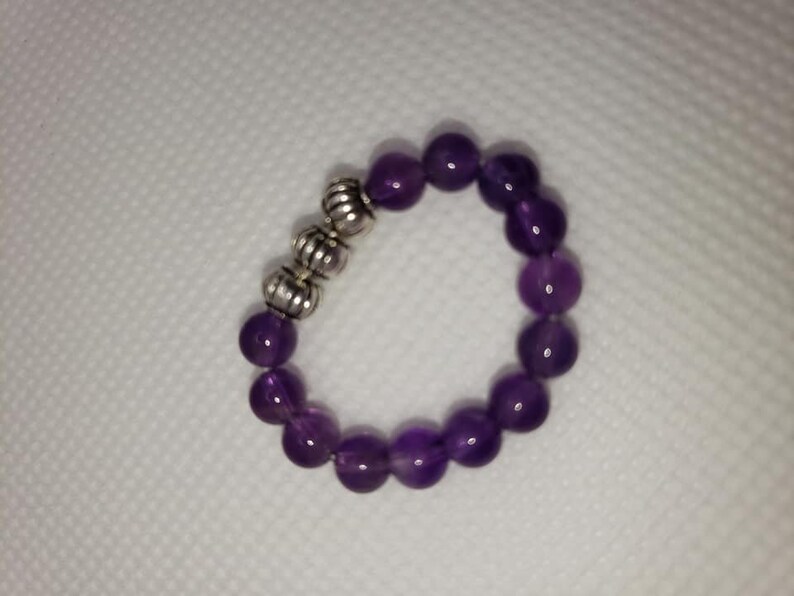 Amethyst Gemstone stretch ring