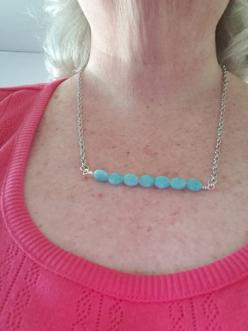 Amazonite bar necklace