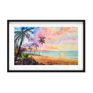 Cuadro de paisaje personalizado a partir de una foto, acuarela original pintada a mano.