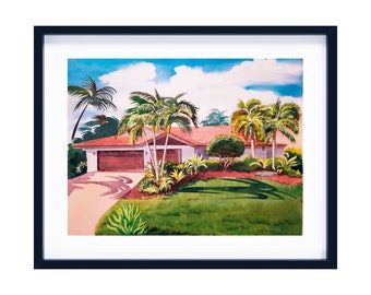Custom Watercolor House portrait, Home Portrait, HAND PAINTED  House Drawing, Realtor Closing Gift, Housewarming Gift