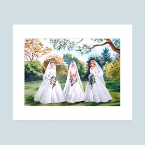 Custom Generational Wedding Portrait: Hand-Painted Watercolor Mother Gift