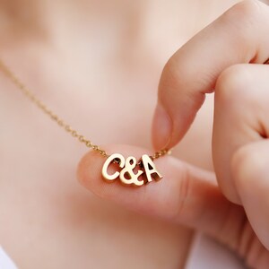 Personalized Initial Necklace for Couple Letter Necklace for Her Name Necklace Dainty Custom Jewelry Anniversary Gift Necklace Bridal Gift