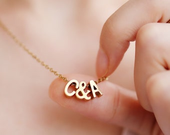 Personalized Initial Necklace for Couple Letter Necklace for Her Name Necklace Dainty Custom Jewelry Anniversary Gift Necklace Bridal Gift