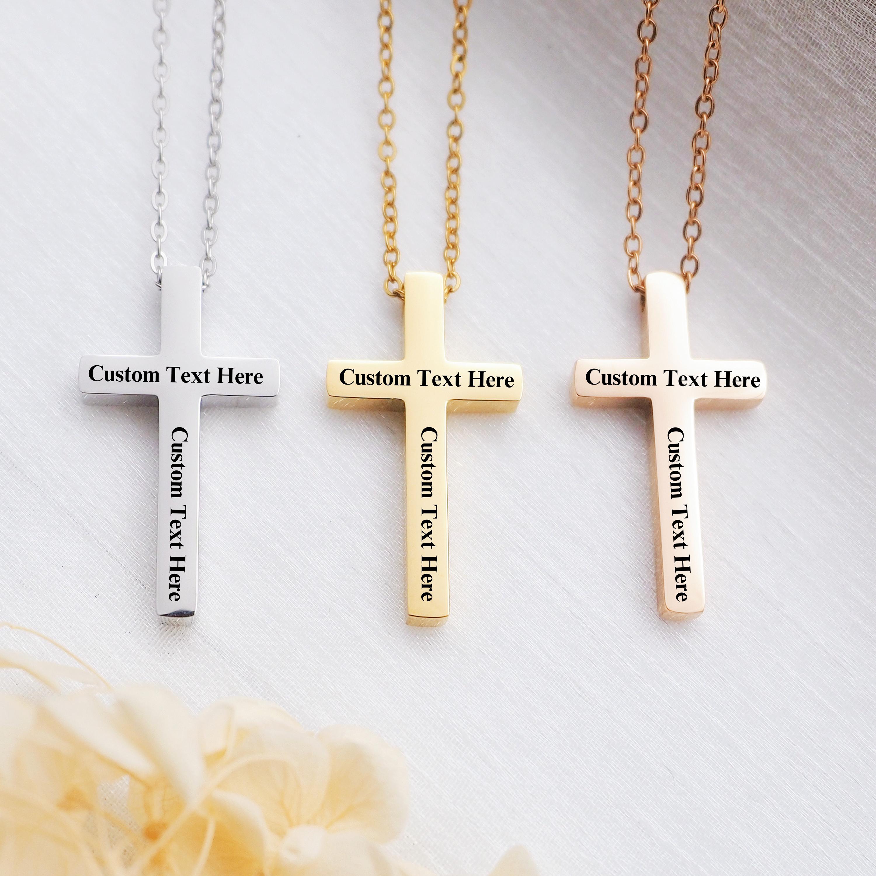 Customized Cross Necklace for Women Personalized Cross Pendant Necklace ...