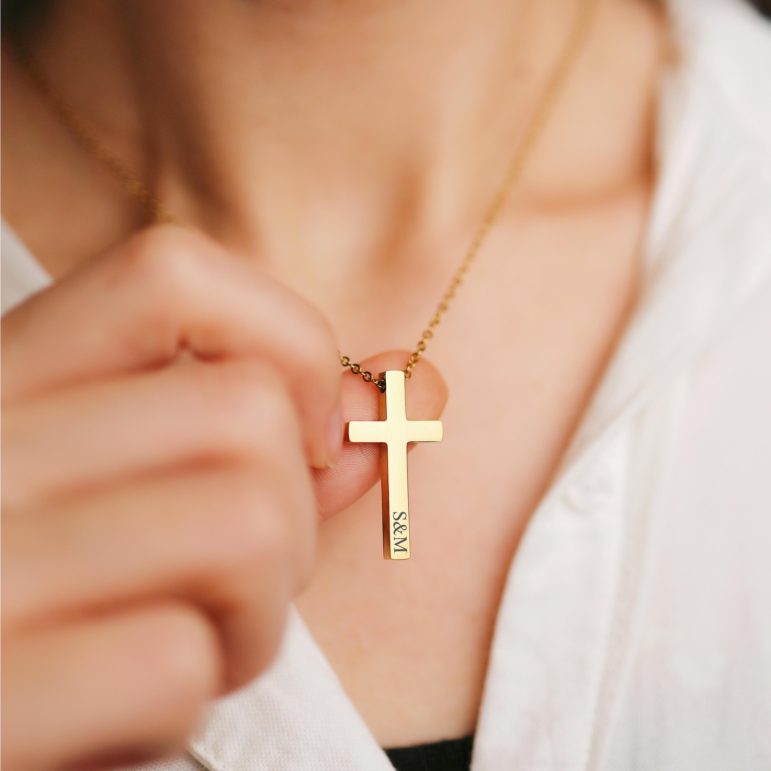 Customized Cross Necklace for Women Personalized Cross Pendant Necklace ...