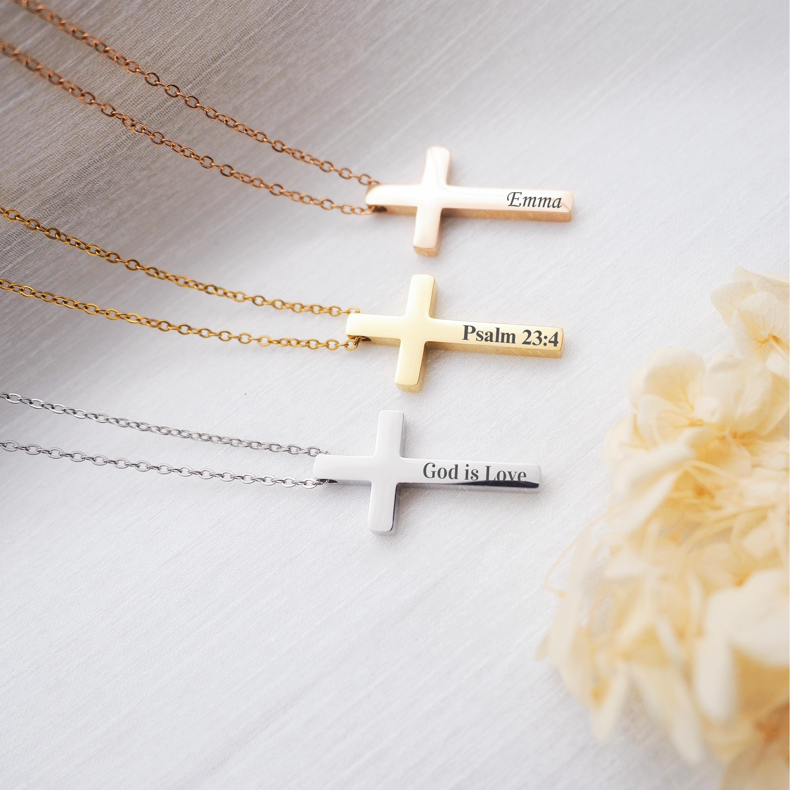 Customized Cross Necklace for Women Personalized Cross Pendant Necklace ...