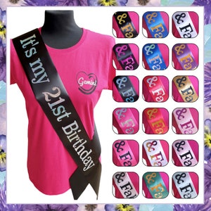 Seine 21. Geburtstag Schärpe - Glitter 21 Schärpe - Ihre Wahl der Farbe - 21. Geburtstagsgeschenk