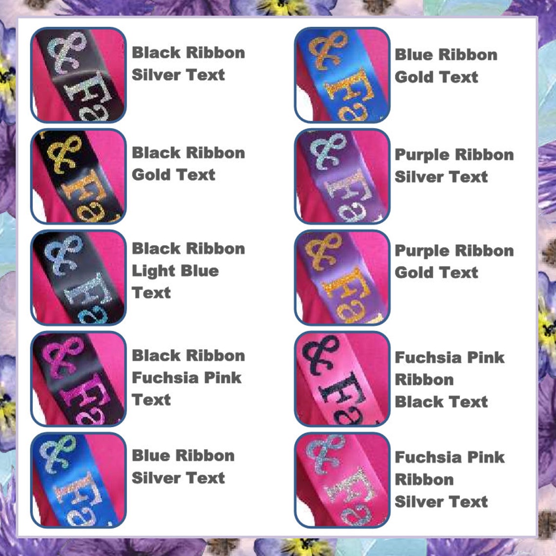 Competition Sashes - High Quality Ribbon With Glitter Holographic ...