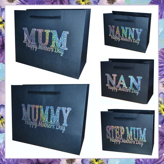 Mothers Day Gift Bags - Gift Wrap - 3 Sizes - UK - Mum, Mummy, Nan, Nanny, Step Mum