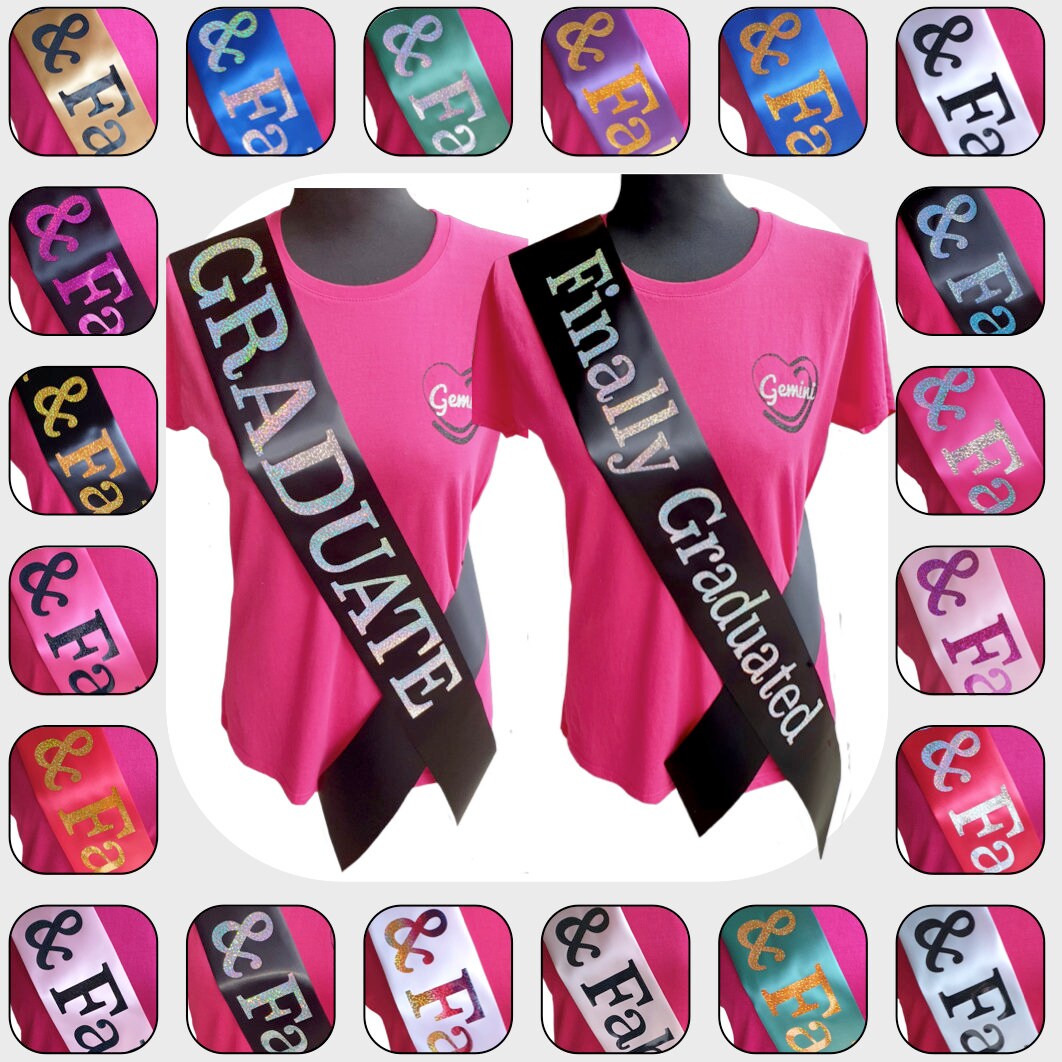 Graduation Sash Choose Your Design and Colour High Quality Etsy