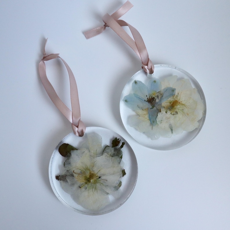 SALE! Custom Wedding Bouquet Preservation Ornament: 3 Resin Flower Keepsake