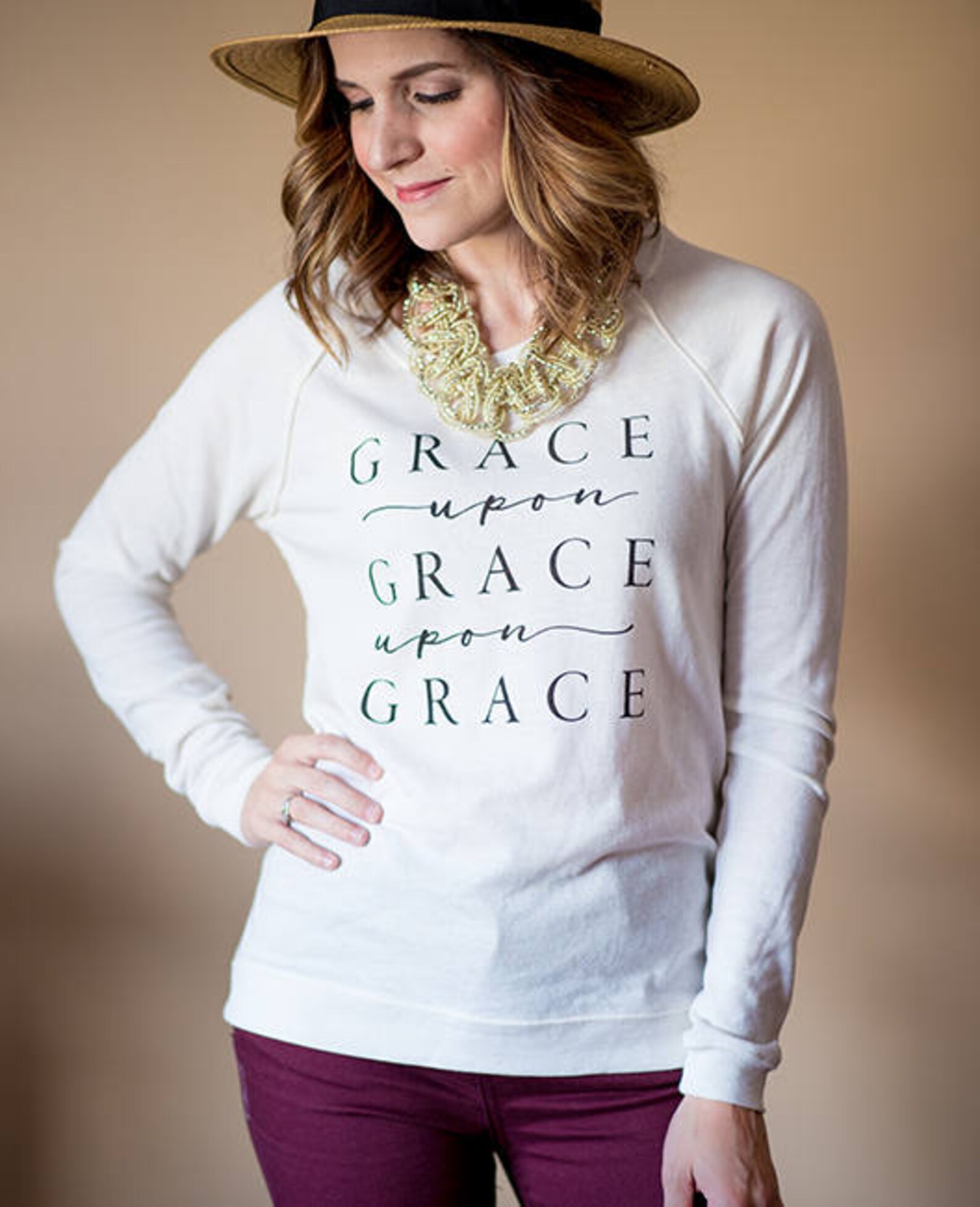 Religious Sweatersreligious Sweatshirtssweaterspulloverswomens Sweatersgrace Upon Grace or
