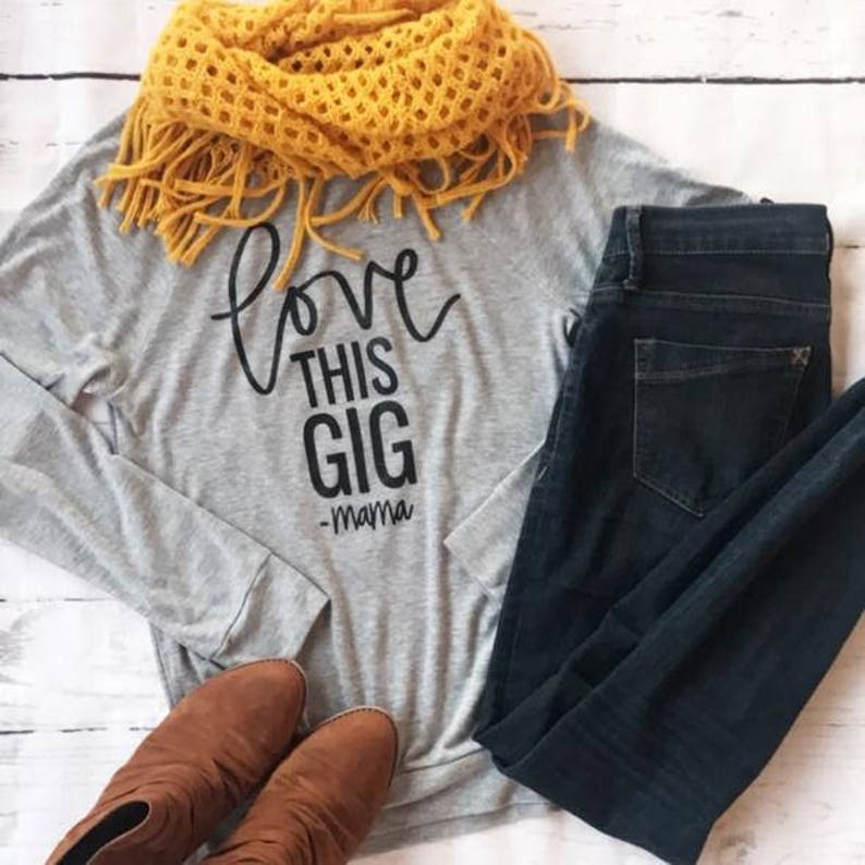Mom Life Shirt-Mom Life Shirt Long Sleeve-Mom Life Shirt Plus Size-Love This Gig~Mama-Grey Pullover Black Font-Mommy LaDy Club Mama Joy
