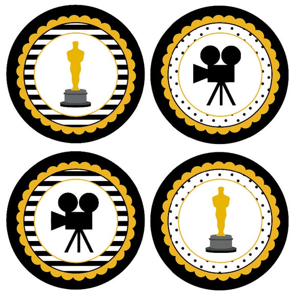 Hollywood Party Decoration Black And Gold Hollywood Etsy