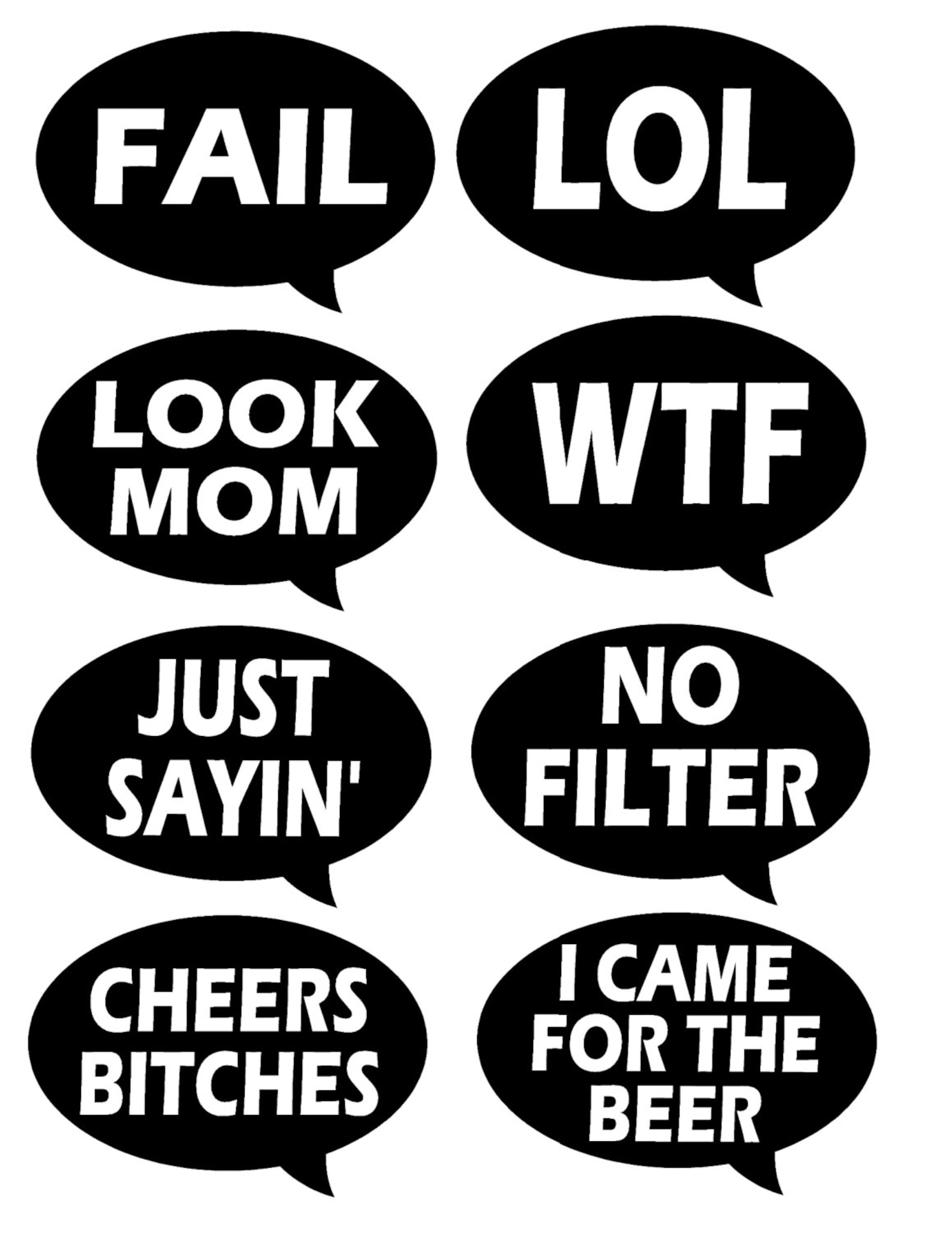 Speech Bubble Photo Booth Prop Speech Bubble Printable Photo | Etsy
