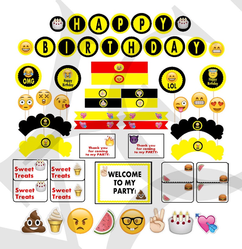 Emoji Printable Sign Welcome to My Party Sign Instant Download - Etsy