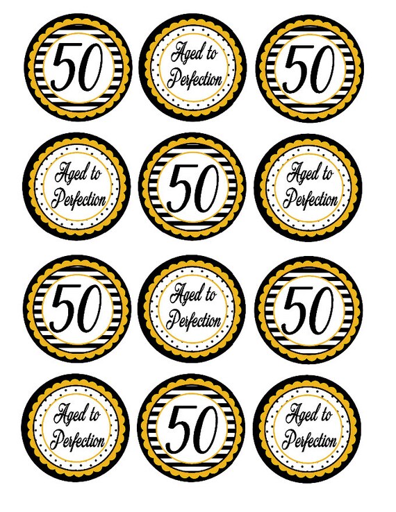 50th Birthday Cupcake Toppers Black And Gold Party Decorations Etsy 50th Birthday Cupcake Toppers Black And Gold Party Decorations Etsy
