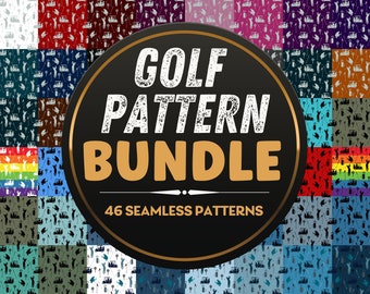 Golf Digital Paper Bundle | 46 Golf Seamless Pattern Pack, Printable Golf Patterns, Instant Download Golf Scrapbook Paper Bundle