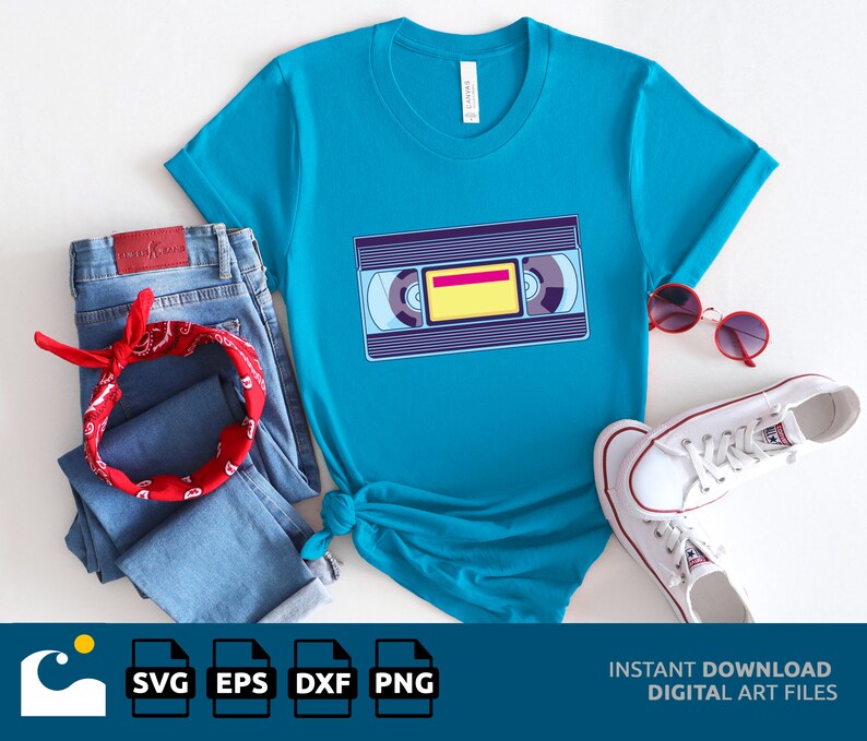 90s Video Tape Svg VHS Tape Clipart Retro Colors Cricut Cut Etsy