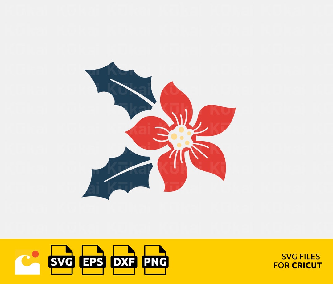 Joyful Christmas Flower SVG Festive Holly Design Perfect - Etsy