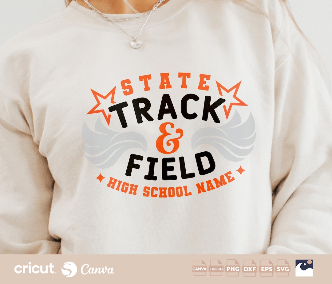 State Track & Field Team Logo Svg Png, Winged Design, Track Shirts ...