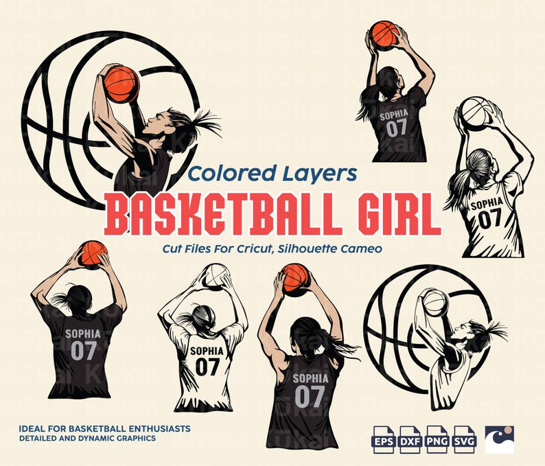 Customizable Basketball Girl Svg Bundle, Female, Basketball Player