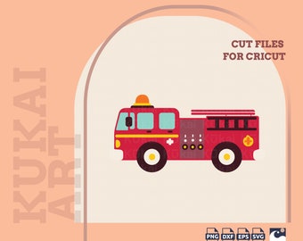 Fire Truck svg dxf, Car svg, Fire Truck Stencil, Fire Truck Clipart, Fire Truck Vector, Cut File Cricut, Silhouette