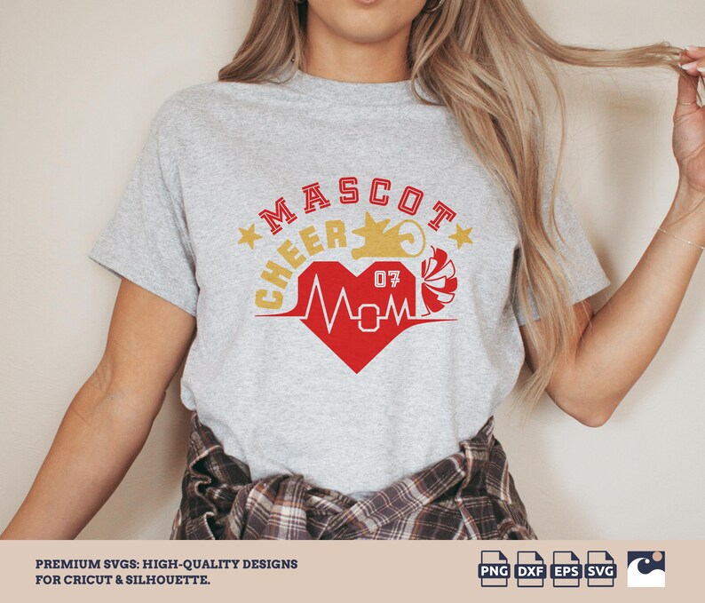 Cheer Mom Svg Png, Hearbeat, Heart, Mega Phone, Pom Pom, Team Number