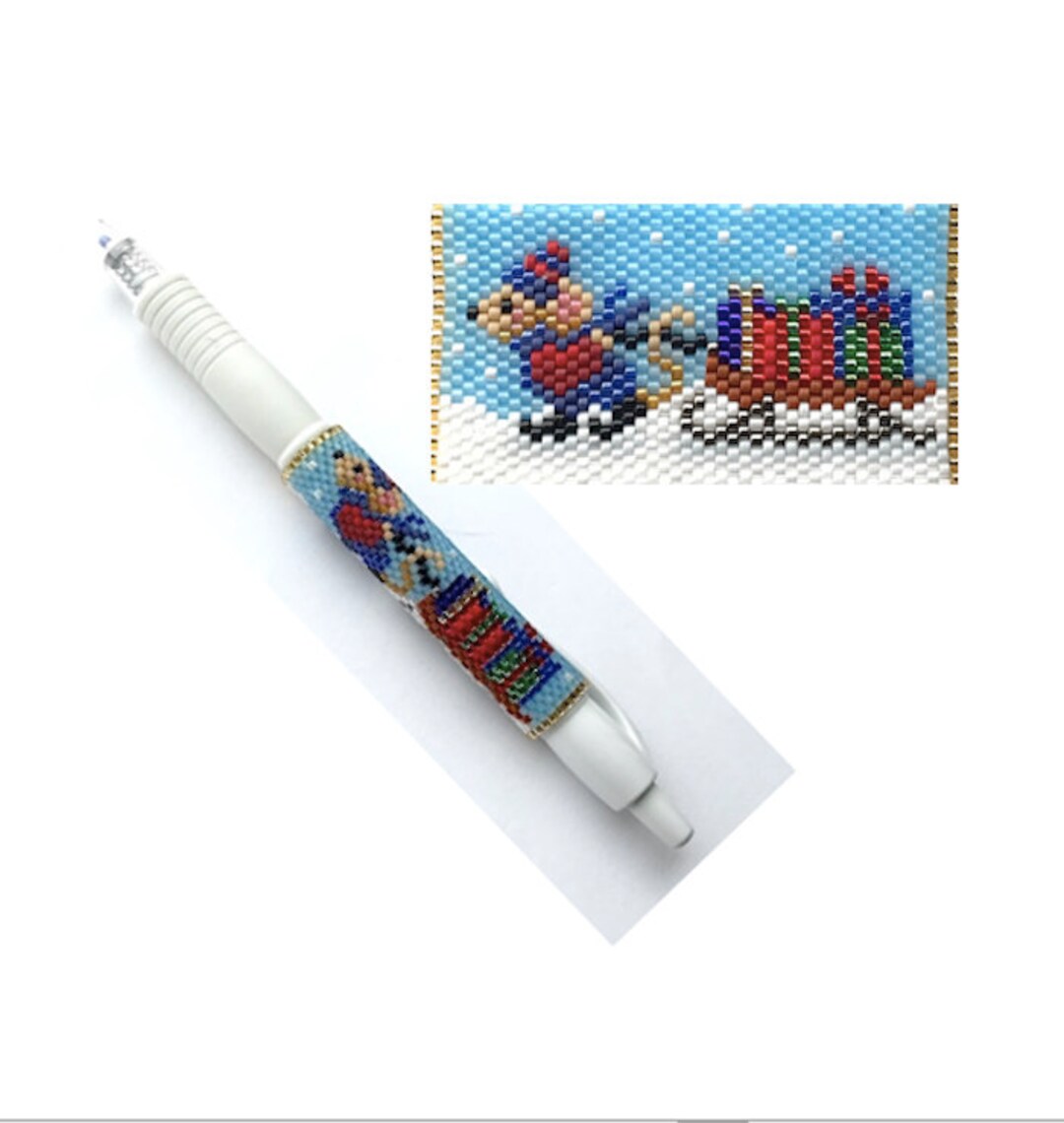 Mouse & Sled Beaded Pen Wrap Pattern - Etsy