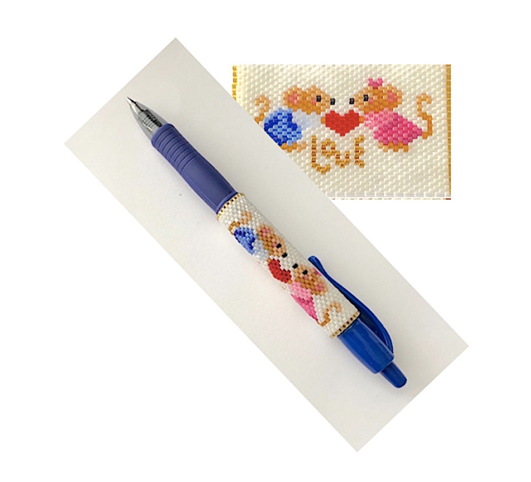 Mouse Valentine Beaded Pen Wrap Pattern - Etsy