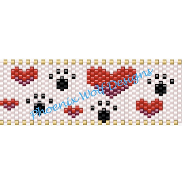 Hearts & Paws Spool Bead Pattern