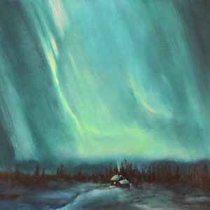 Northern Lights Fine Art Print: Zorza polarna w oprawie matowej (obraz 8x10)