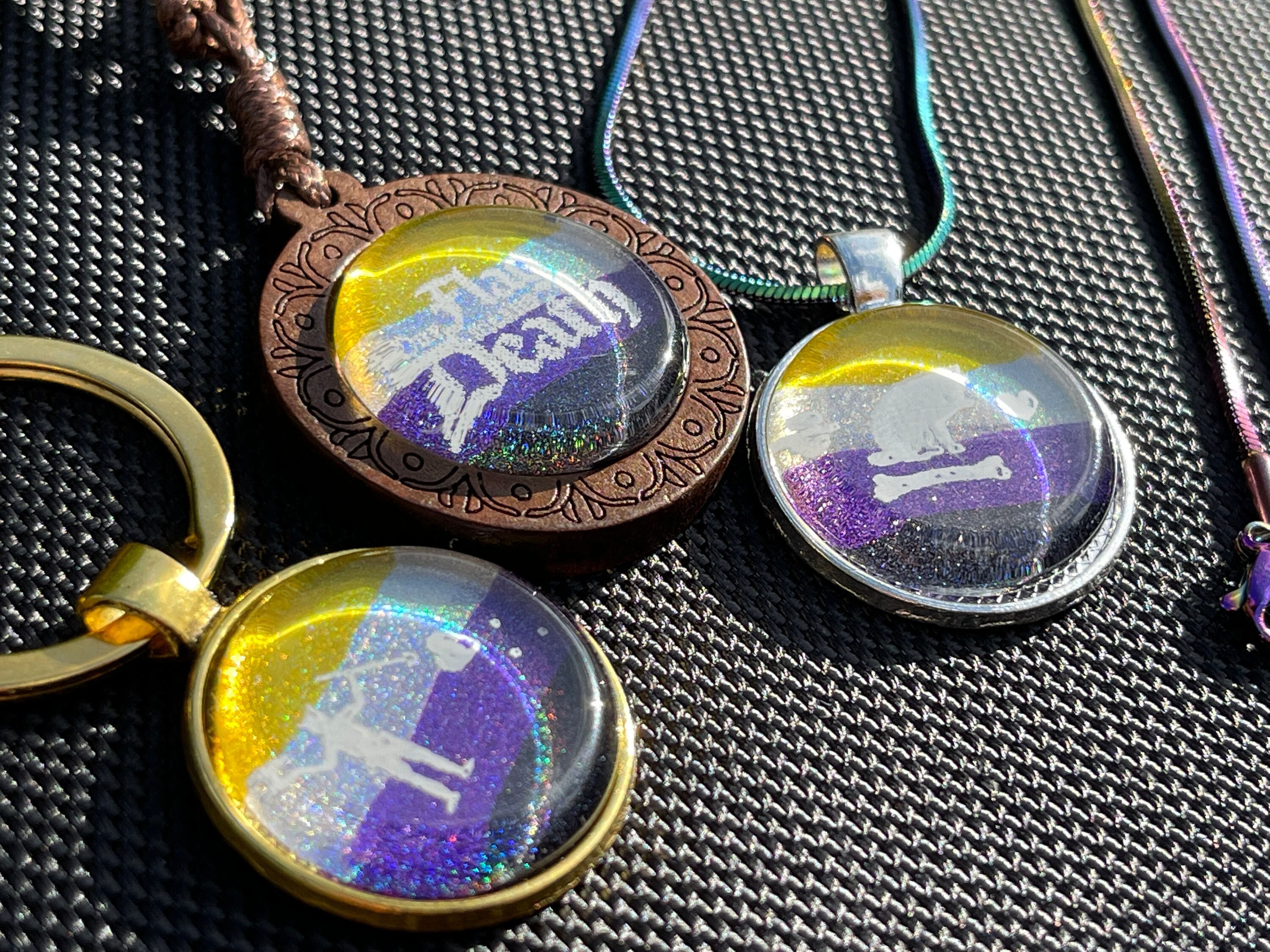 Choose Your Own Setting Flag Nonbinary Pride Pirate Cabochon Necklace ...
