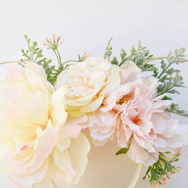 Orejas de ratón femenino Pink Blush clásico | Orejas de ratón de color rosa neutro | Reversible Floral y alambre ratón orejas | Festival de jardín y flores