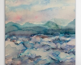 Digital Download, Fine Art Print, seascape print, wall art seascape painting, nature wall art, home decor, watercolor painting, original art