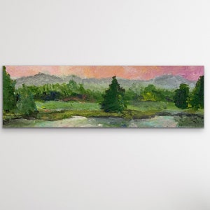 Impressão de belas artes, impressão de paisagem, pintura de paisagem de arte de parede, impressão giclée, decoração de casa, pintura, arte original, árvores, colinas, céu