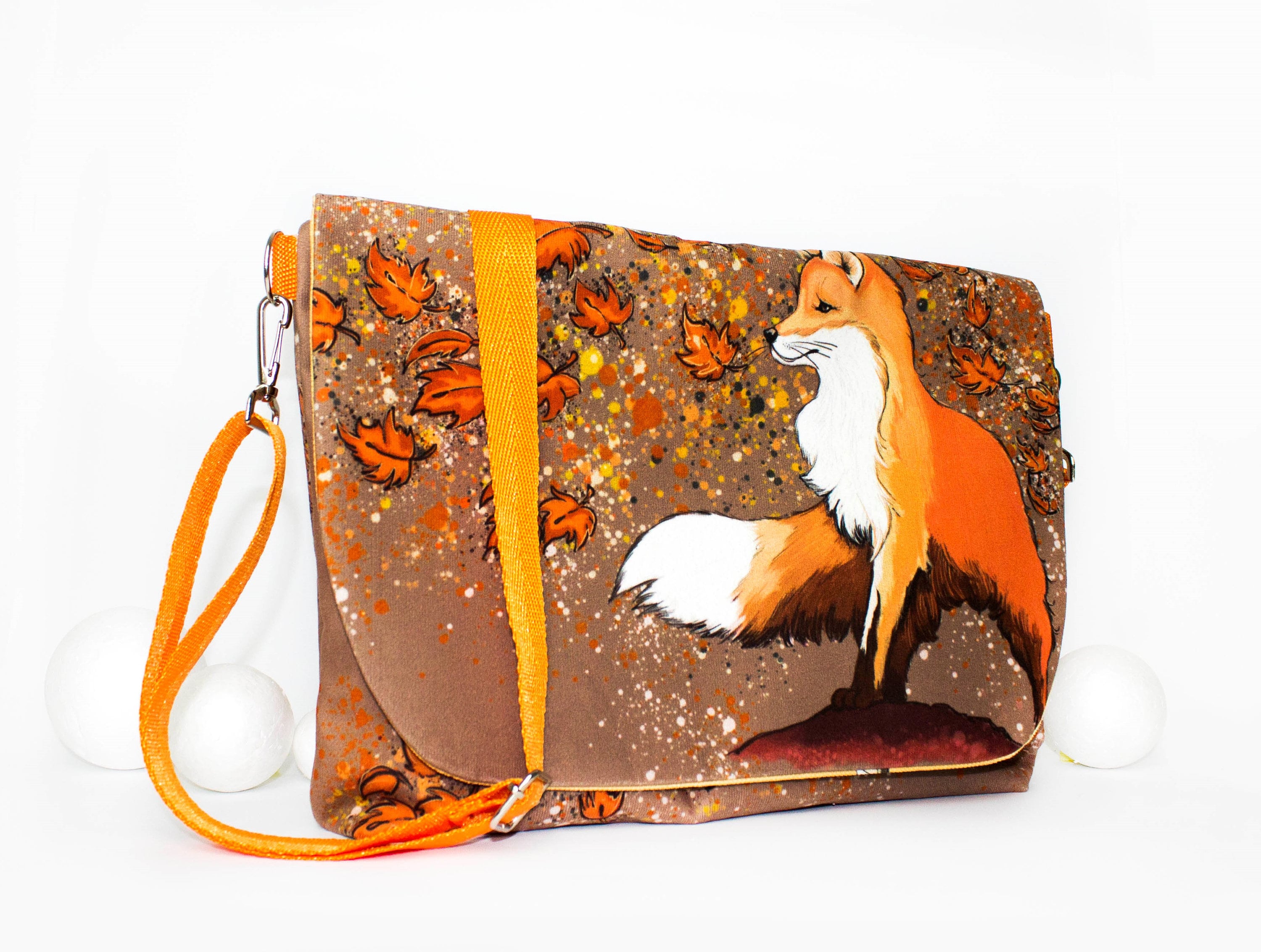 Tassen & portemonnees Luiertassen Wetbag "Fox" gepersonaliseerde natte zak badzak fox retro oranje van OXmade 