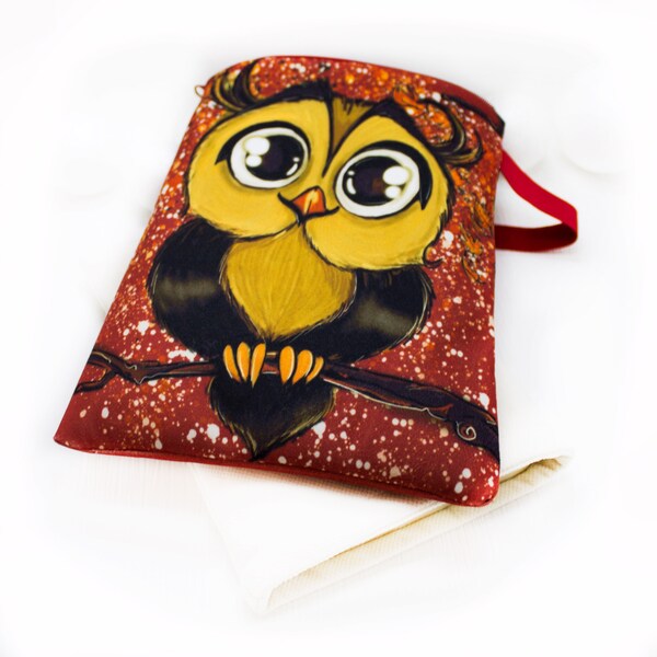 Red Owl Tablet Sleeve with Zipper