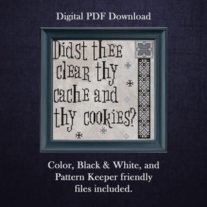 Czy wyczyściłeś pamięć podręczną i pliki cookie? Wzór haftu krzyżykowego w formacie PDF, zabawny humor techniczny, wystrój biura dla nerdów i geeków, natychmiastowe pobranie cyfrowe