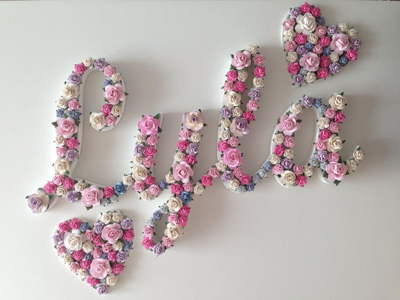 Custom Floral Name Script Font Flower Name Floral Letter Etsy