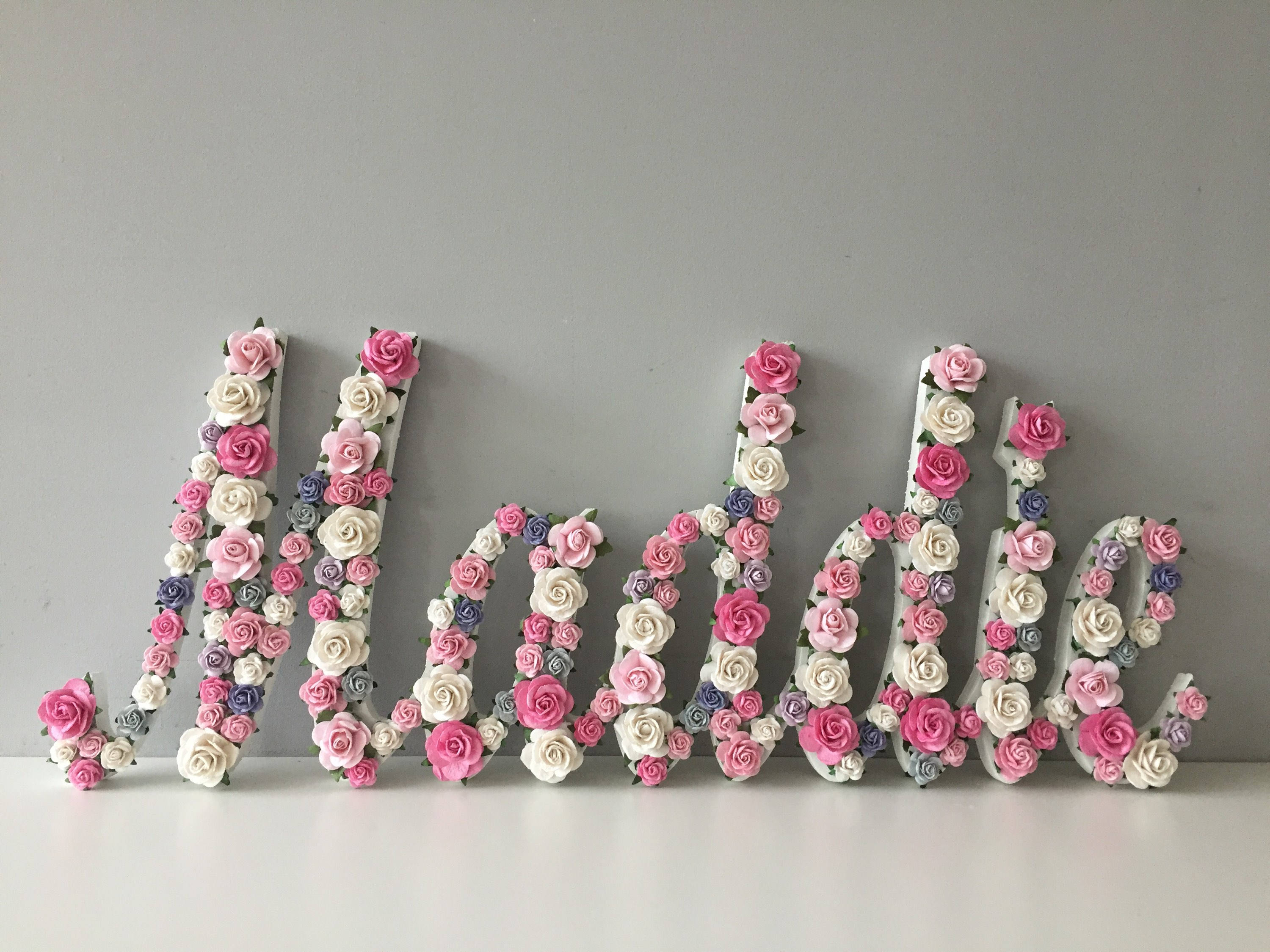 Custom Floral Name Script Font Flower Name Floral Letter Etsy