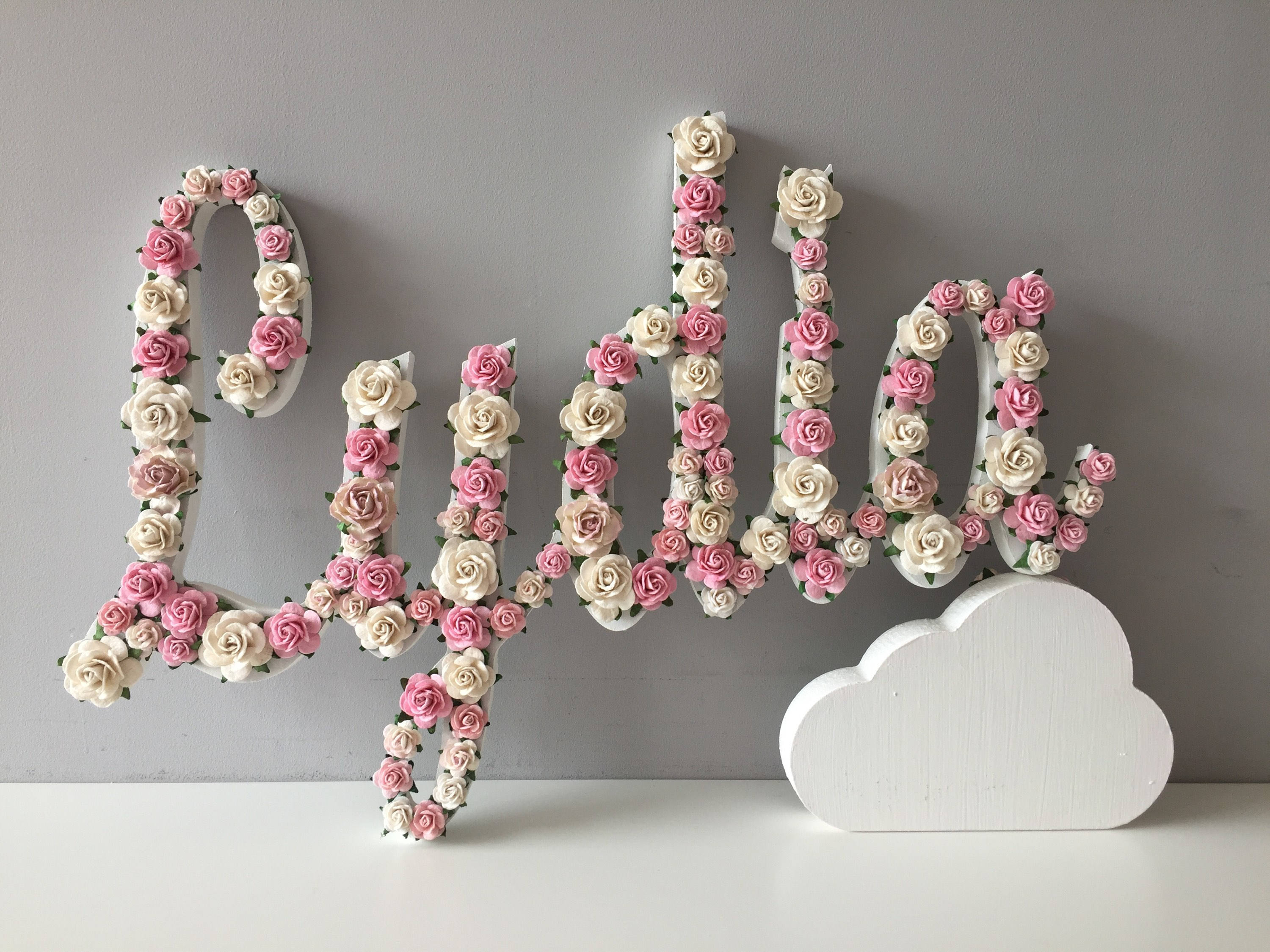 Custom Floral Name Script Font Flower Name Floral Letter Etsy