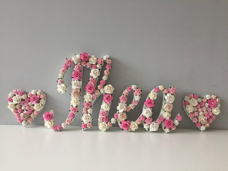 Custom Floral Name Script Font Flower Name Floral Letter Etsy