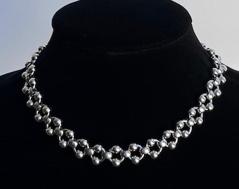 Collier ras de cou en acier inoxydable avec chaîne et maillons, argent brillant, lourd, réglable, résistant à la ternissure, bijoux unisexe faits à la main, épaule froide