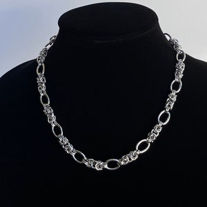 Handmade Woven Stainless Steel Chain Link Necklace - Unisex Layering Jewelry
