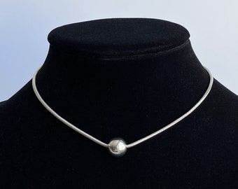 Handmade Stainless Steel Ball Bead Necklace: Tarnish-Proof Snake Chain