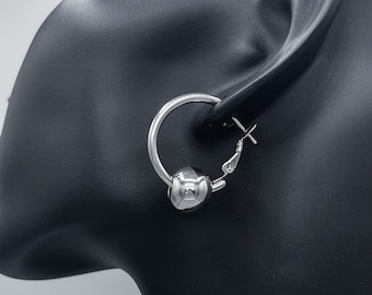 Edelstahl Kugel Hoop Ohrringe: Hypoallergener Minimalist Schmuck