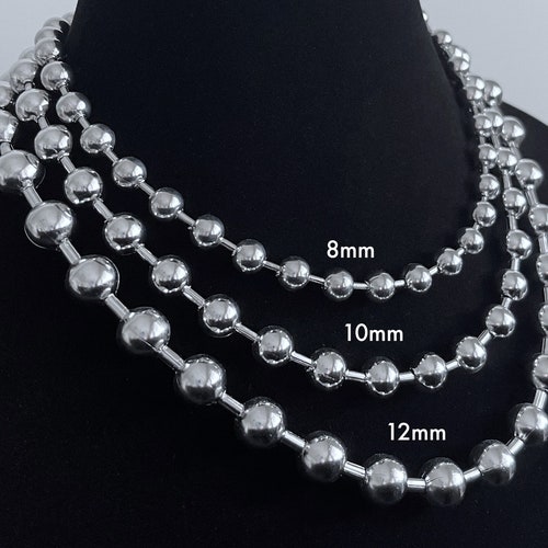 Ball Chain Choker Necklace Solid Stainless Steel Tarnishproof Etsy